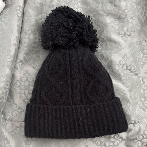 Never worn- Sonoma Black Knit Pom-Pom Hat